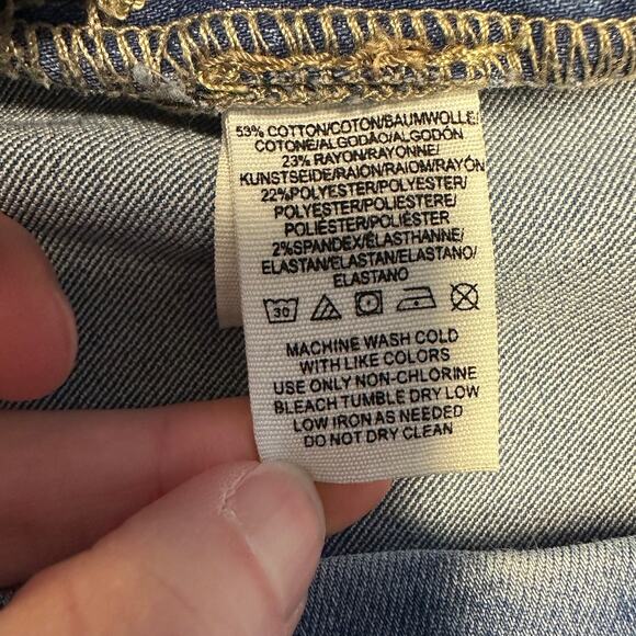 Free People Light Wash Slit Flare Jeans Size 31 - Picture 4 of 8